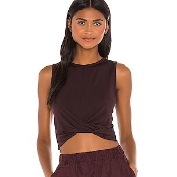 ALO Yoga Tops - Alo Yoga Cover tank twist-front purple/brown